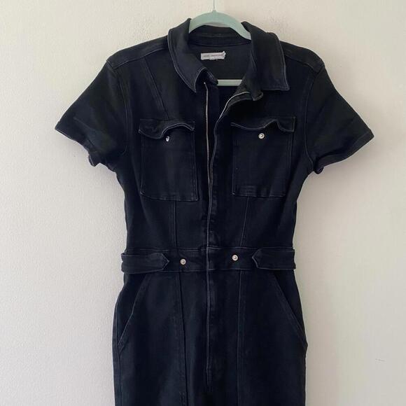GOOD AMERICAN fit for success black denim jumpsuit - Picture 6 of 9